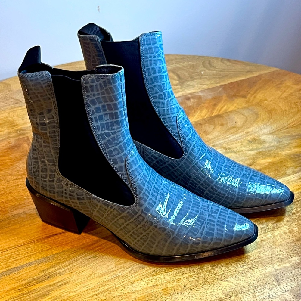 Snakeskin chic booties